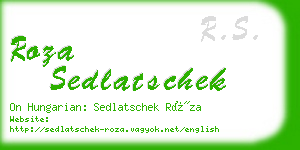 roza sedlatschek business card